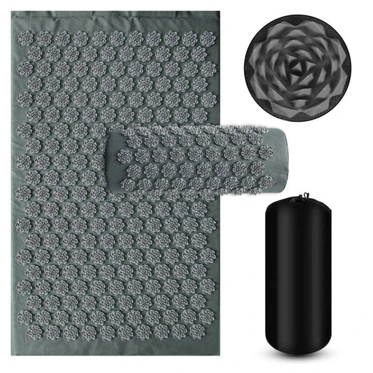 Acupressure Yoga Mat with Pillow – Kuznetsov’s Applicator Spike Set for Full-Body Massage & Wellness
