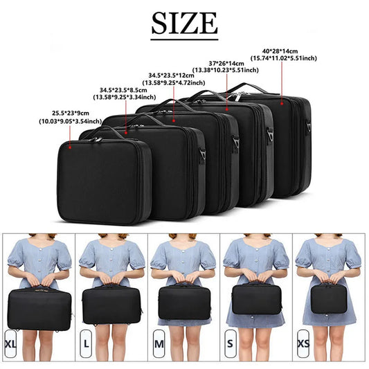 Professional Makeup Case for Women – Large-Capacity Travel Beauty & Nail Toolbox Organizer
