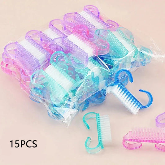 10/1Pcs Plastic Nail Brushes – Mixed Color Soft Cleaning Tools for Nail Art & Manicure