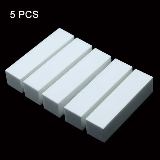 White Nail Art Buffer Block – Sponge Buffing Tool for Manicure & Pedicure Care