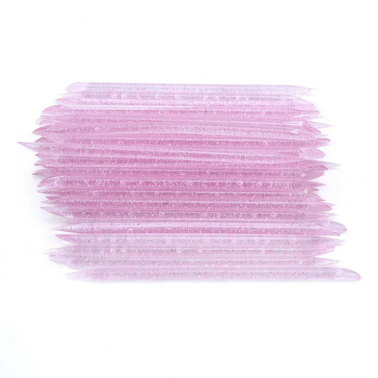 50PCS Reusable Crystal Manicure Sticks – Double-Sided Cuticle Pusher & Remover Tools