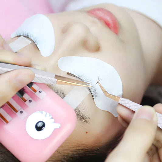 White-Gold Anti-Static Tweezers – Precision Stainless Steel Tool for Eyelash & Eyebrow Grooming