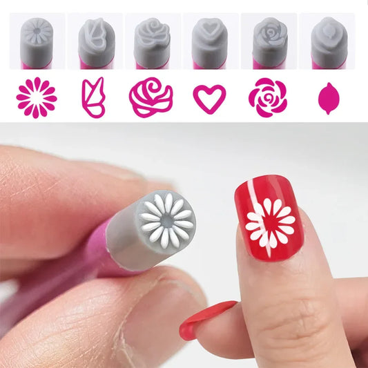 4PCS/6PCS Nail Art Stamp Pen Set – Easy DIY Stamping Pens with Floral & Butterfly Designs