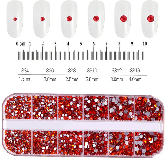 180pcs AB Flatback Glass Nail Rhinestones – Multi-Shape Blue & Purple Crystal Gems