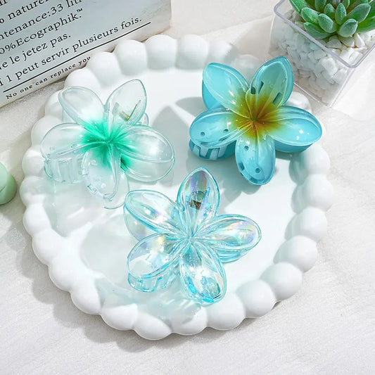 3PCS Sweet Summer Flower Hair Claw Clips – Cute Beach Hair Accessories for Women & Girls