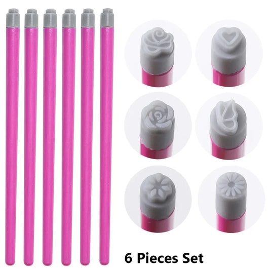 4PCS/6PCS Nail Art Stamp Pen Set – Easy DIY Stamping Pens with Floral & Butterfly Designs