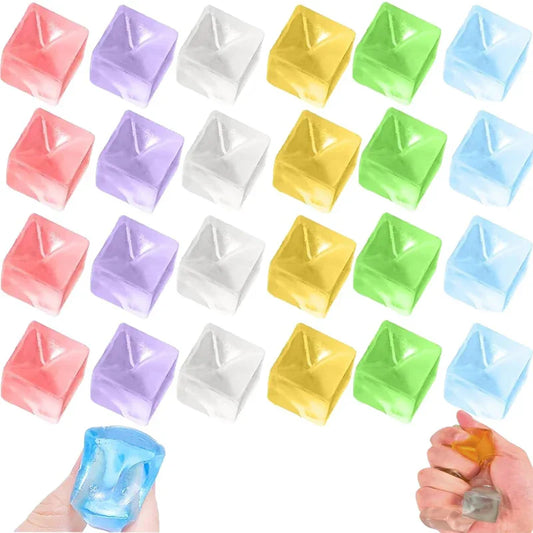 30PCS Squishy Mochi Ice Cube Square Toys – Antistress Party Favors for Kids
