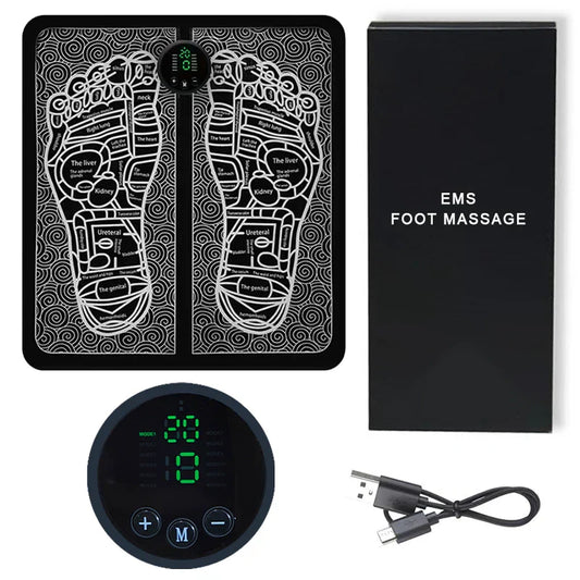 EMS Pulse Foot Massager Pad – USB Rechargeable Intelligent Therapy for Foot Relaxation