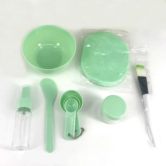 6pcs Pink Facial Mask Bowl Set – DIY Beauty Tools & Makeup Brush Kit