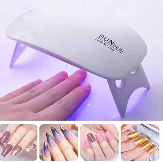 Portable Mini USB 6W UV Nail Lamp – Desk-Top Nail Dryer with 3 LEDs