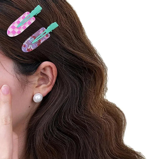 2PCS Cute Fruit Flat Hairpins – No-Indentation Colorful Hair Clips for Women & Girls