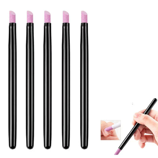 1/5PCS Nail Art Quartz Grinding Pen – Cuticle Scissors & Dead Skin Remover Manicure Tools