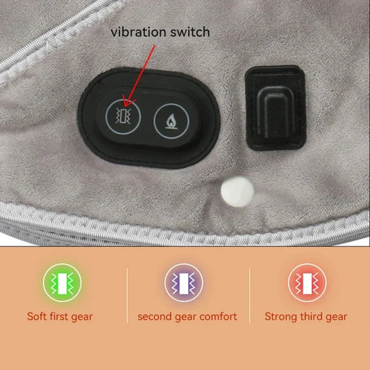 Electric Heating Shoulder & Neck Pad – Thermal Compress Massager with Vibration & 3 Heat Levels