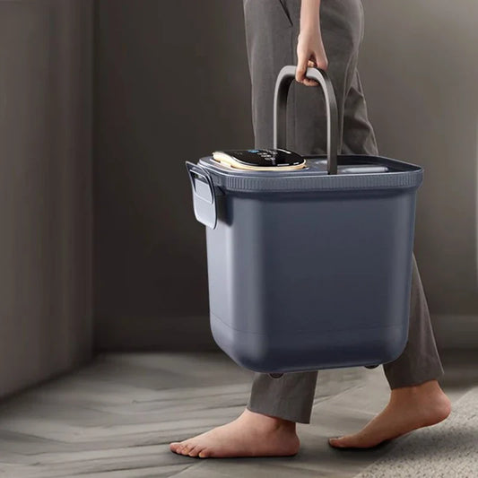 220V Electric Foot Bath Bucket – Heated Vibration Foot Spa with Bubbles & Surfing Massage