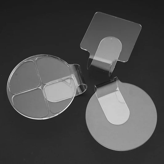 Handheld Round Acrylic Palette with Spatula – 4-Grid Makeup Mixing Set for Foundation & Eyeshadow