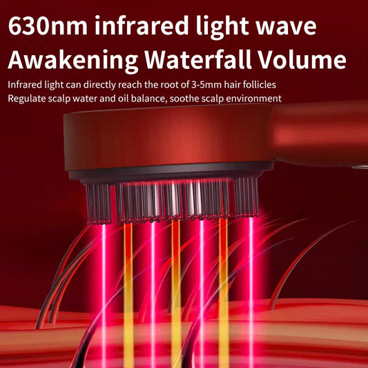Electric Vibration Massage Comb – 3 Modes Red Light Scalp Massager & Hair Growth Applicator