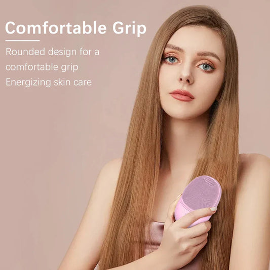Soft Silicone Electric Facial Cleanser – Sonic Vibration Brush for Deep Skin Cleansing