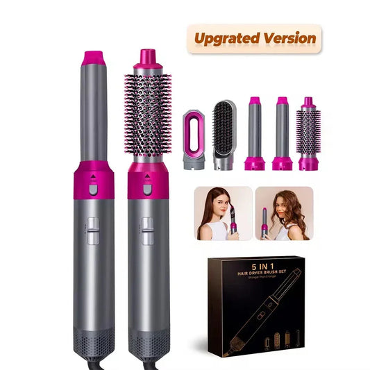 New 5-in-1 Hair Dryer Multi Styler – Curling Iron, Straightener, and Hair Brush Set