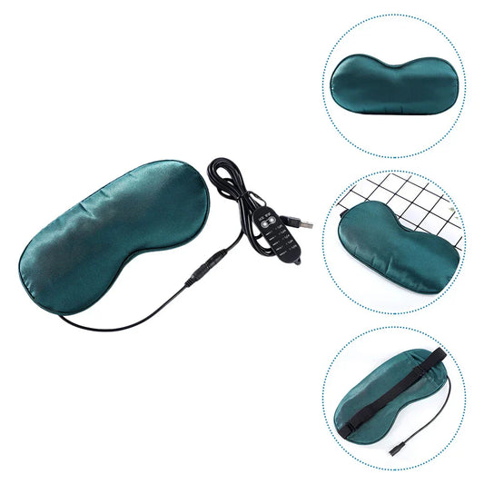 2Pcs Moxa Silk Electric Heating Eye Mask – USB Warm Compress Sleep Blindfold with Carbon Fiber Heating