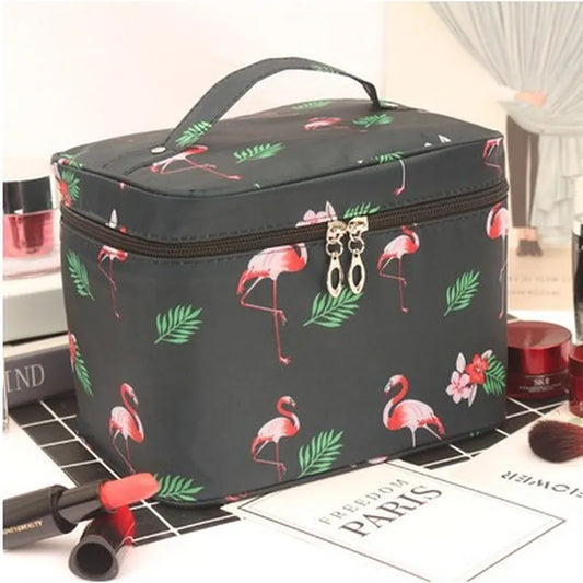 Waterproof Portable Makeup Bag for Women – High-Capacity Travel Toiletry Organizer