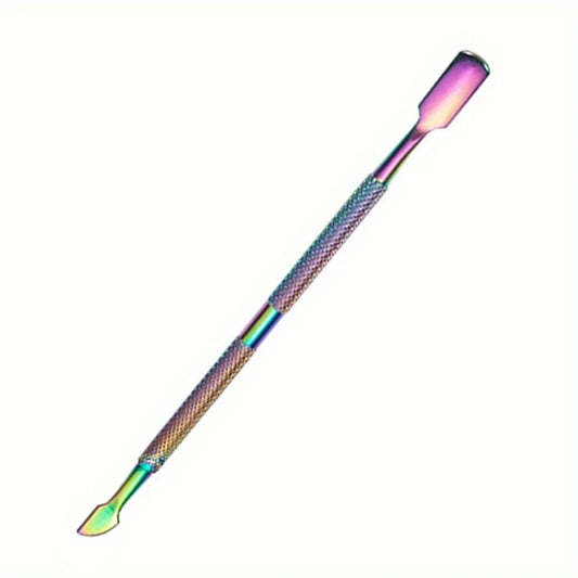 Multicolor Double-Ended Stainless Steel Cuticle Pusher – Dead Skin Remover for Manicure & Pedicure