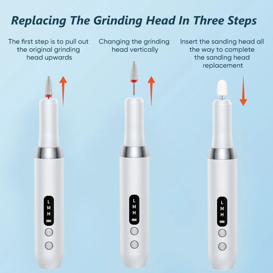 Electric Nail Polisher & Drill Bits Set – Professional Nail Grinding & Dead Skin Removal Tool
