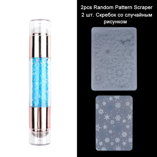 3PCS Dual-Head Silicone Nail Stamper & Scraper Set – Gel Polish Transfer & Stamping Tool Kit (SA1836)