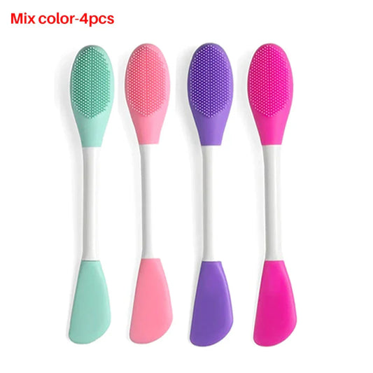 8/4/2pcs Silicone Face Brush Set – Double-Head Mask Applicator & Exfoliator Tools